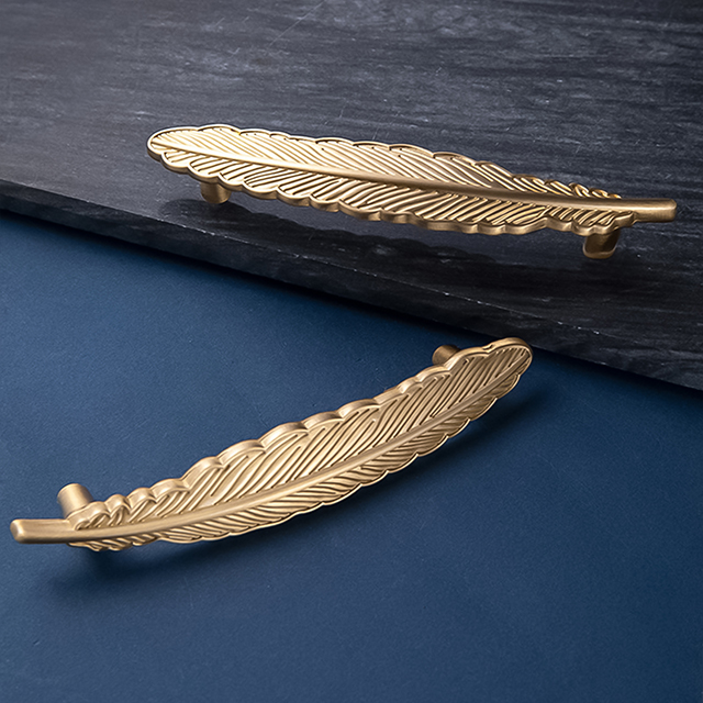 Brass Leaf Shape Drawer Handle