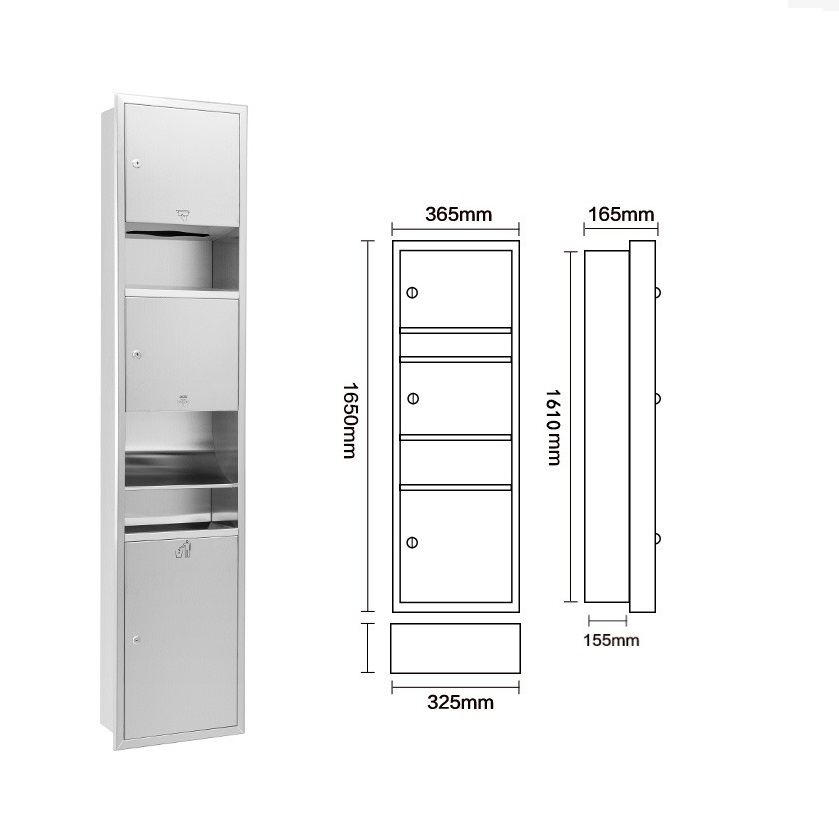 Washroom Waste Bin Toilet Paper Towel Bin Cabinet Manufacturer