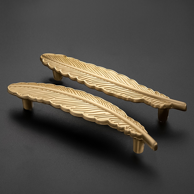 Brass Leaf Shape Drawer Handle